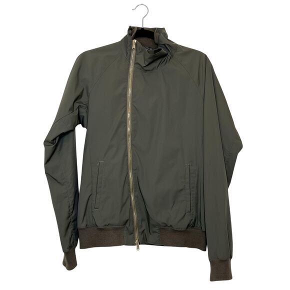 Jun Hashimoto Asymmetrical Zip Bomber Jacket Olive Green Size 4 or M - Picture 1 of 12